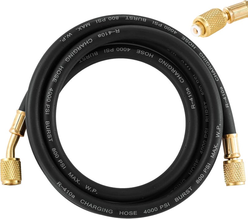 Tigbear R410A AC Refrigerant Charging Hoses, R410A HVAC Charging Hose with 1/4’’ SAE Flare for R410A R22 R134A R12 R502 Air Condition System, 59 Inch Length - Image 1